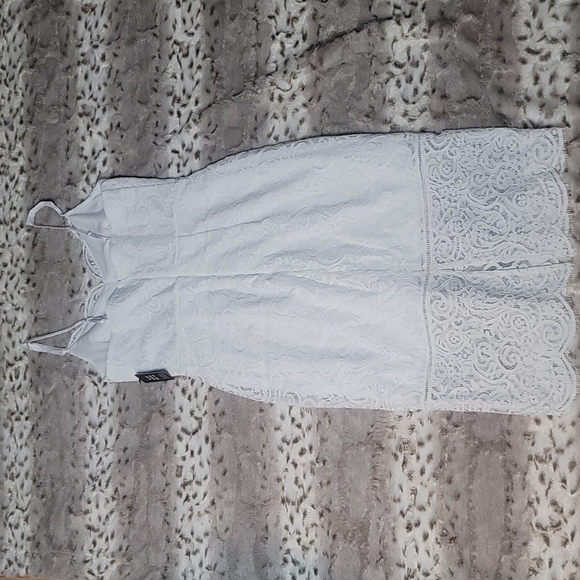 NWT EXPRESS Scalloped Lace Midi Sheath Dress - Picture 9 of 15